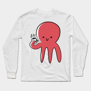 Cute Octopus with Cup Long Sleeve T-Shirt